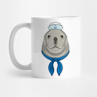 Seal as Sailor with Sailor hat Mug